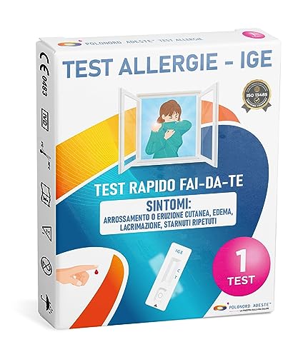 Test Allergie Adeste - Rapido Fai Da Te Per La Rilevazione Dei Livelli Ige Nel Sangue. Determina La Presenza Di Allergie