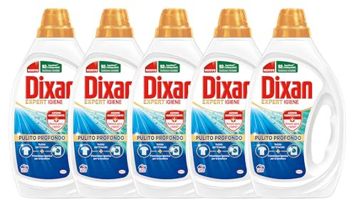 Dixan Liquido Expert Pulito&Igiene Detersivo Lavatrice (5 Confezioni Da 20 Lavaggi), Per Una Pulizia Profonda Del Bucato E Freschezza Igienica Per La