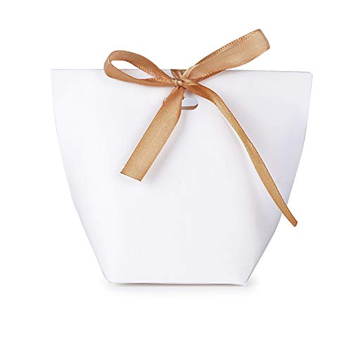 (5.7 * 5.7 * 10 Cm) 50Pz Scatole Scatoline Bomboniere Portaconfetti Per Regalo Matrimonio Compleanno Battesimo Festa Natale Laurea (50Pz Bianco Diy)