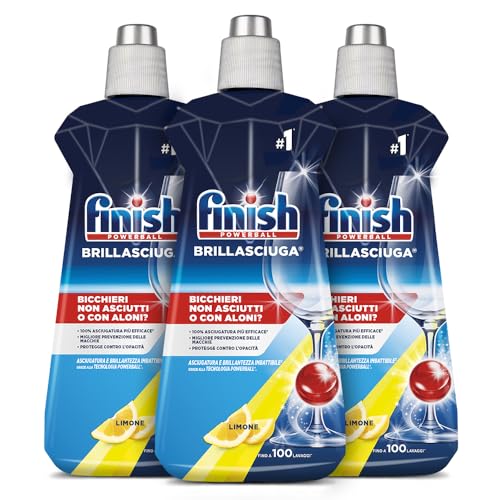 Finish Brillantante, Additivo Lavastoviglie Al Limone, 500 Ml (Confezione Da 3). Rimborso Di 3€, Ovvero Sia 1€ Per Ogni Prodotto Con Il Bollino Acquis