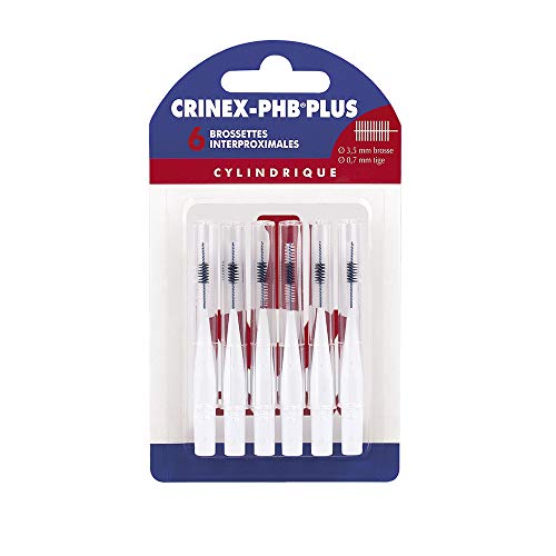 Crinex - Phb Plus Cilindrico - Spazzolone Dentario - Fibre Tynex - Bianco - 6 Spazzole Per Unità