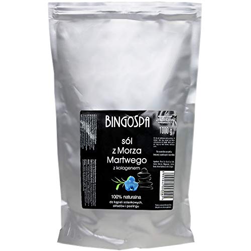 Sale Da Bagno Anti-Età Dal Mar Morto Con Collagene Per Infezioni Della Pelle, Psoriasi, Acne, Stress, Sudorazione, Dolori Muscolari 1000 G Bingospa
