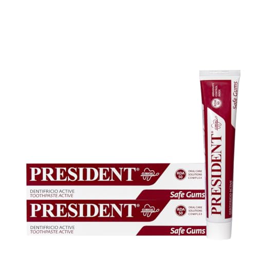 President Kit 2 Dentifricio Active Ad Attività Gengivale. Per Gengive Irritate, Infiammate E Parodontite. Azione Sanitizzante Astringente. Rda 50. 2X7
