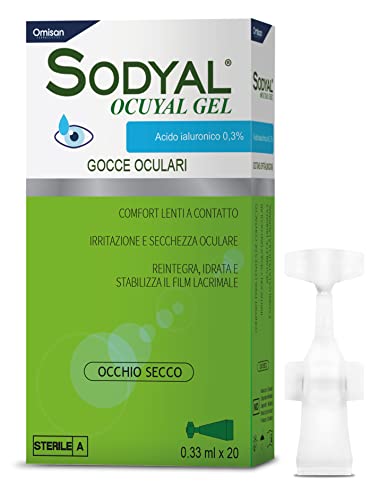 Sodyal Ocuyal Gel, Gocce-Gel Oculari A Base Di Acido Ialuronico Ad Alta Viscosità, (20X0,33Ml).