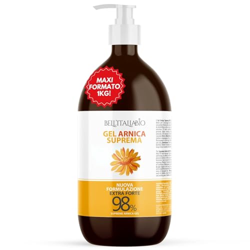 Arnica Maxi Formato Da 1 Kilo Per Cavalli Uso Umano 98%, Formula Extra Forte, Arnica Gel Forte Per Massaggi, Crema Arnica Per Muscoli, Azione Intensa,