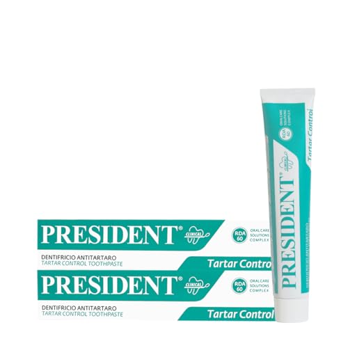 President Kit 2 Dentifricio Anti Tartaro. Contrasta La Formazione Di Placca E Carie. Alito Fresco. Rda 60. 2X75Ml