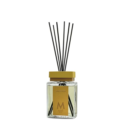 Muha' | Profumatore Per Ambiente Perfume Diffuser, Fragranza Uva E Fico, Diffusore Ambiente Con Bastoncini, Formato Da 100 Ml