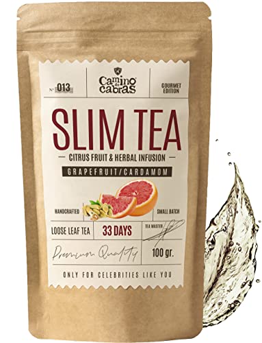 Slim Tea Con Fette Di Pompelmo – Tisana Drenante E Dimagrante Forte, Detox & Brucia Grassi, Tè Verde, Matcha, Zenzero, Mate, Ortica, Equiseto, Cannell