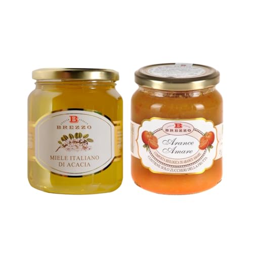 Brezzo Kit Degustazione Miele Di Acacia 500G E Composta Di Frutta Bio Arance Amare 390G