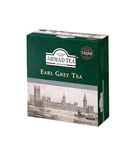 Ahmad Earl Grey Tea 100 Tagged Tea Bags Each Black Tea