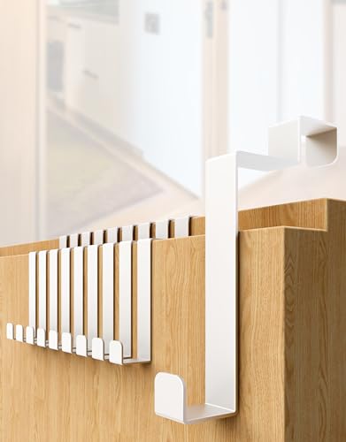 4Smile Ganci Per Porta In Set Da 10 Pezzi – Ganci Bianchi Da Appendere All'Interno Come Appendiabiti Per Porta Interna – Ganci Appendiabiti Per Porta
