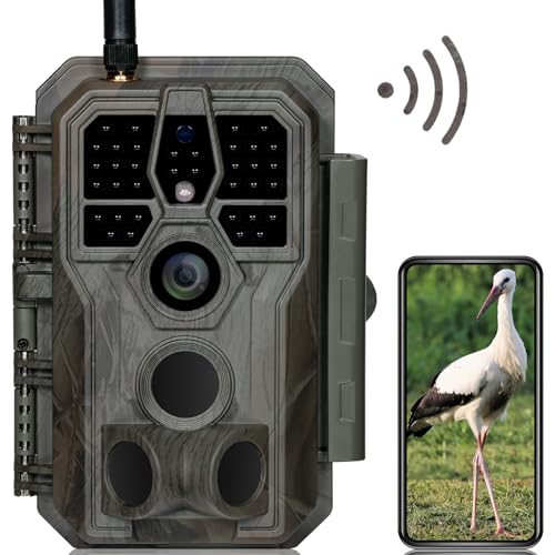 Gardepro E8 Fotocamera Da Caccia Wifi Bluetooth Con App 64Mp 1296P H.264 Vidéo Fototrappola Infrarossi Invisibili 0,1S Tempo Di Attivazione, Visione N