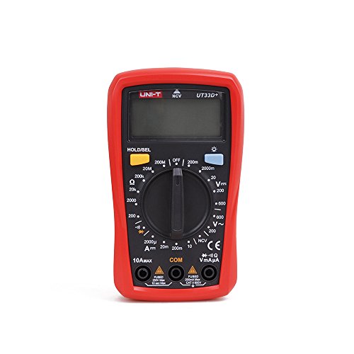 Uni-T Multimetro Ut33D Nero/Rosso, 7,7 X 4,7 X 13,4 Cm, 206 G