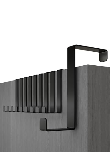 Menz Colgador Para Puerta Set De 10 Ganchos Negros Con Almohadillas De Fieltro, Utilizable En Ambos Lados Ganci Xxl Budget Nero – Set Da 10 Es