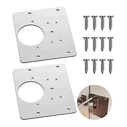 Hinge Repair Artifact ，Repair Brackets Plates Easy Installation With 12 Screws，For Wood,Furniture,Shelves,Cabine（2 Pcs）