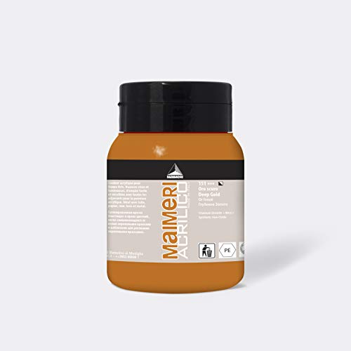 Maimeri Acrilico 500 Ml, Feine Künstleracrylfarbe, Farbton Dunkelgold