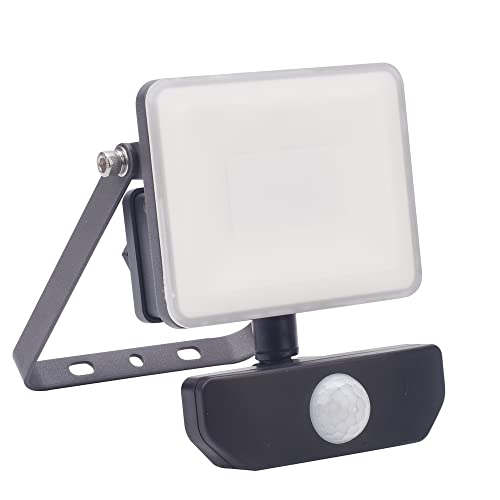 Foco Led Plano 10 Watt. Luz Blanca 4000º K Ip 65 800 Lumenes Con Sensor De Presencia
