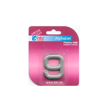 Btv 71459 - Placa '9' Inox. Alto 8,5 Cm