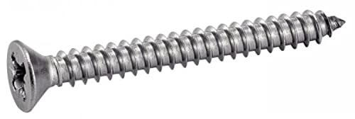 Scatola 200 Viti A Testa Svasata Pozidrive In Acciaio Inox C A2 Acton - Pz4,8 X 50 Mm - 624084,8 X 50