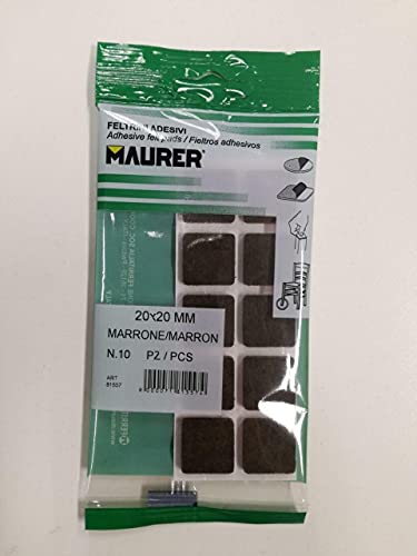 Set 50 Feltrino Adesivo Marrone Mm 20X20 Pz 10 Ferramenta Paracolpi - Piedini