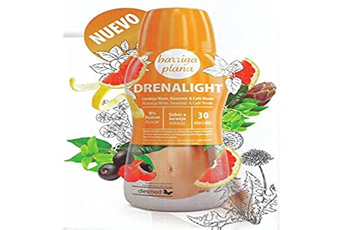 Dietmed | Drenalight Pancia Piatta - 600 Ml Soluzione Orale | Arancia Rossa Moro, Guaranà E Caffè Verde | 30 Giorni