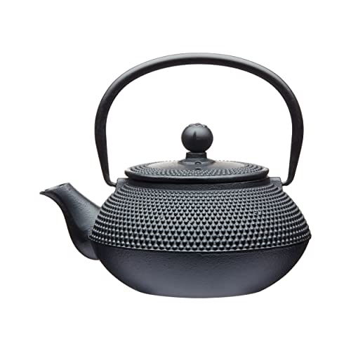 La Cafetière Teiera Giapponese In Ghisa, 600 Ml, Con Infusore, 3 Tazze, Nero