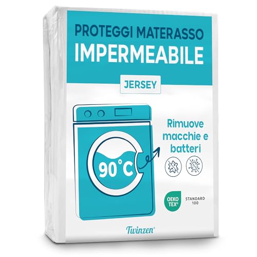 Twinzen - Coprimaterasso Matrimoniale Impermeabile 160X200 Cm - Protezione Impermeabile E Traspirante - Coprimaterasso 160X200