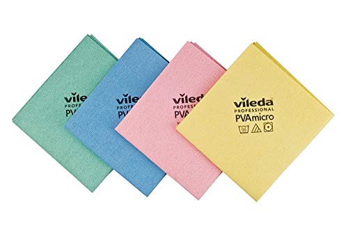 Fhp Vileda Panno Pva Micro Cm 35X38 Multicolor In Confezione Da 4 Pezzi (Verde - Azzurro - Rosso - Giallo)