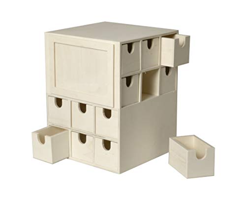 Artemio Calendario Avvento Cubo, Legno, 17 X 17 X 22 Cm