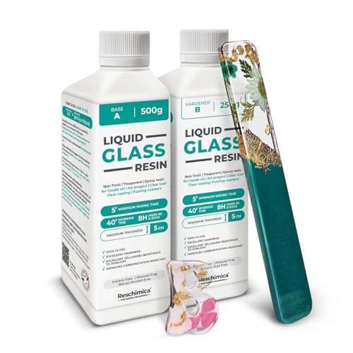 Resina Epossidica Trasparente, Effetto Vetro - Perfetta Per Bricolage, Gioielli E Modellismo. Colorabile E Facile Da Usare - Liquid Glass Resin (750 G