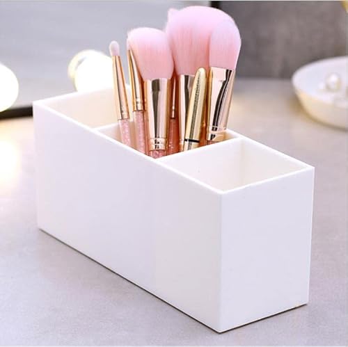 Porta Pennelli Trucco, Organizzatore Di Trucco Acrilico Con 3 Scomparti, Organizer Per Pennelli Trucco Cosmetici Organizer, Contenitore Per Cosmetici