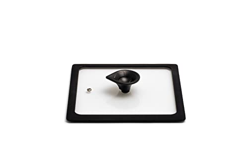 Coperchio Quadrato 25X25 In Vetro Temperato Per Rostiera E Grill Quadrato Luchetti K360. Bordi In Silicone