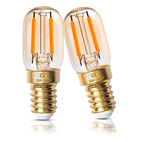 Luxvista 2W E14 Lampadine Led Dimmerabili Ultra Bianco Caldo 2200K Vetro Ambrato Vintage T22 Mini Led E14 Lampadine Ses 150 Lumen 15W-20W Equivalente