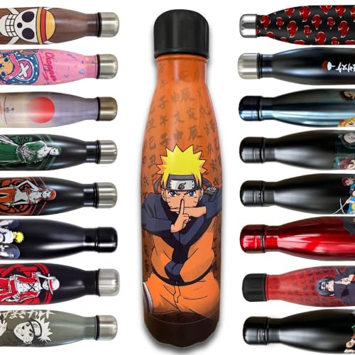 Hômadict - Borraccia Termica Naruto - Borraccia In Acciaio Inox Riutilizzabile Naruto Shippuden - Tenuta Calda E Fredda 12 Ore - Per Sport, Viaggi, Qu