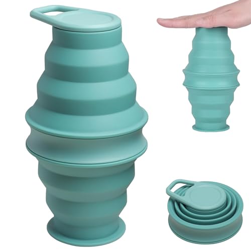 Borraccia Pieghevole,500Ml Borraccia Pieghevole In Silicone,Borraccia Pieghevole Senza Bpa,Portatile Borraccia Da Palestra,Tazza Riutilizzabile, Facil