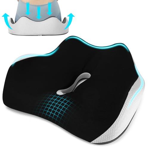 Bearrerp Orthopaedic Seat Cushion, Memory Foam Coccyx Cushion, Ergonomico, Favorisce La Circolazione Sanguigna E Allevia Il Coccige Durante Il Seating