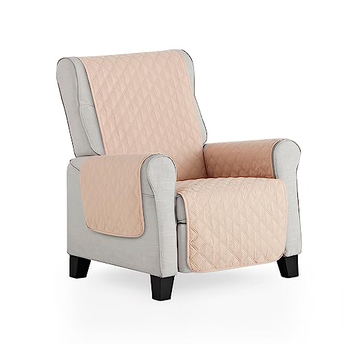 Maxifundas | Fodera Per Poltrona Imbottita Reversibile 1 Posto/Relax- Fodera Per Poltrona Extra Morbida Beige/Marrone - Fodera Protettiva Per Poltrona