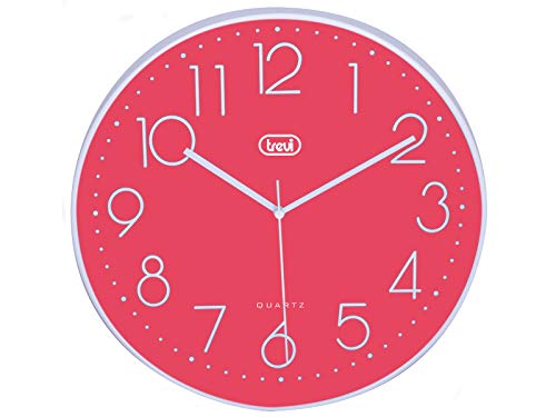 Trevi Om 3508 S Orologio Da Muro Al Quarzo Con Movimento Silenzioso Sweep, Diametro 30 Cm, Rosa, 30Cm