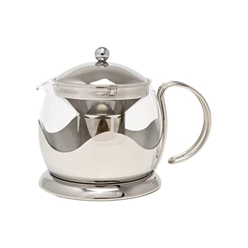 La Cafetière Teiera In Vetro Con Infusore, 1 L, Colore Argento