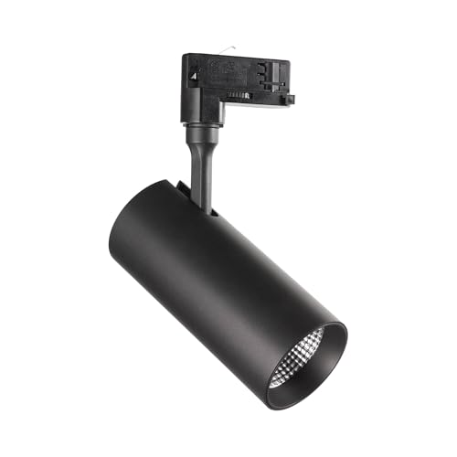 Ideal Lux Sistema Luce Binario Smile 30W Cri80 36° 4000K Bk, Sistema A Rotaia, Illuminazione Modulare, Dispositivo Su Binario, 8X9H29 Cm, Nero