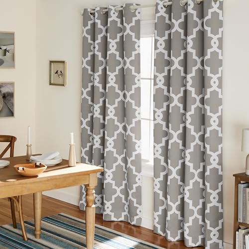Exclusive Home Curtains Coppia Di Pannelli Oscuranti In Ferro Battuto, Colore Argento, 52 X 84 Cm, 2 Pezzi