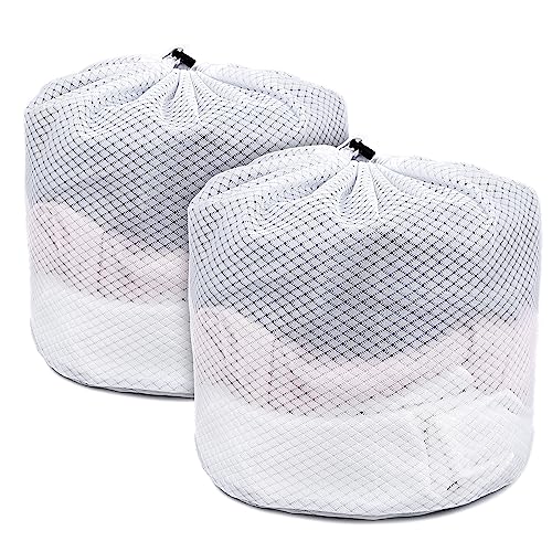 Romon 2 Piezas Bolsa Lavadora, Bolsa Ropa Sucia Con Cordón, Bolsas Para Lavar Ropa En Lavadora Reutilizable, Kit De Saco Ropa Sucia