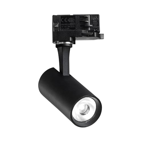 Ideal Lux Sistema Luce Binario Fox 08W Cri80 4000K On-Off Bk, Sistema A Rotaia, Illuminazione Modulare, Dispositivo Su Binario, 8X5H17 Cm, Nero