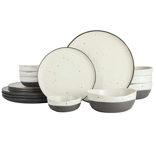Gibson Elite, Set Di Stoviglie Elite Rhinebeck Da 16 Pezzi Con Due Tipi Di Piatti Fondi E Ciotole