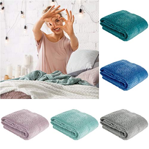 Design91 Cindy - Coperta Morbida E Soffice, In Microfibra, 70 X 160 Cm, Colore: Crema