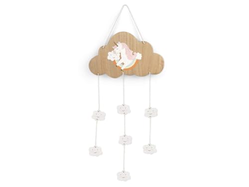 H&H Unicorno Decorazione Appendibile In Legno Con 7 Mollette