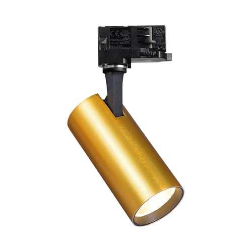Ideal Lux Sistema Luce Binario Fox 15W Cri80 3000K On-Off Gd, Sistema A Rotaia, Illuminazione Modulare, Dispositivo Su Binario, 8X6H17 Cm, Ottone