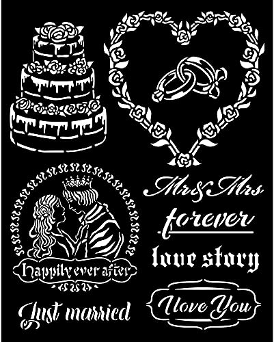 Stamperia International Thick Stencil Spesso – Sleeping Beauty Just Married, Vario, 20 X 25 Cm