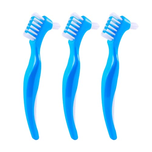 3 Pz. Spazzolino Pulizia Protesi Dentarie | Doppia Testa, Punta Di Precisione, Ergonomico | Spazzola Per Dentiera, Bite Dentale, Allineatori, Retainer