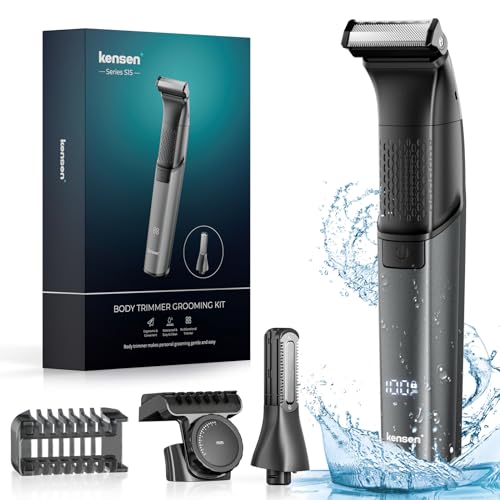 Kensen Rasoio Elettrico Corpo Uomo Impermeabile Rasoio Corpo Uomo 2 In 1 Depilatore Corpo Uomo Wet&Dry Rasoio Parti Intime Uomo Con Pettini Regolabili